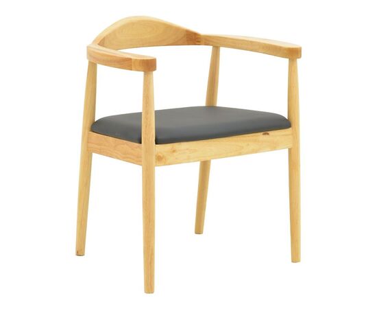 Πολυθρόνα Joube pakoworld rubberwood σε φυσική απόχρωση με μαύρο pu μαξιλάρι 59x48x73εκ - ΚΑΡΕΚΛΕΣ - ΠΟΛΥΘΡΟΝΕΣ στο Milonadakis.gr