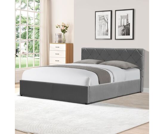 Κρεβάτι Dreamie pakoworld με αποθηκευτικό χώρο βελούδο ανθρακί 160x200εκ - ΚΡΕΒΑΤΙΑ στο Milonadakis.gr