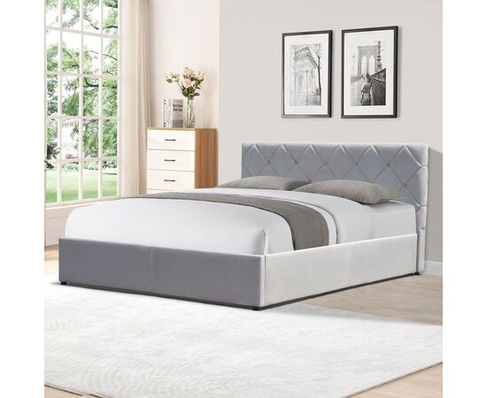 Κρεβάτι Dreamie pakoworld με αποθηκευτικό χώρο βελούδο γκρι 160x200εκ - ΚΡΕΒΑΤΙΑ στο Milonadakis.gr