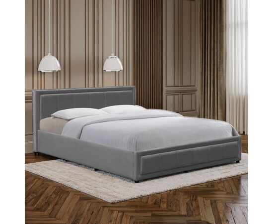 Κρεβάτι Huga pakoworld με αποθηκευτικό χώρο βελούδο ανθρακί 160x200εκ - ΚΡΕΒΑΤΙΑ στο Milonadakis.gr