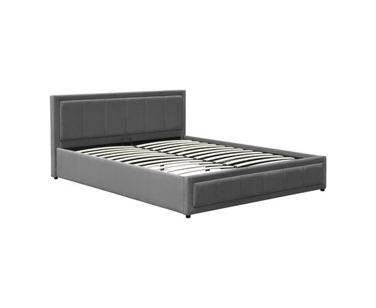 Κρεβάτι Huga pakoworld με αποθηκευτικό χώρο βελούδο ανθρακί 160x200εκ - ΚΡΕΒΑΤΙΑ στο Milonadakis.gr