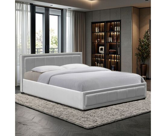 Κρεβάτι Huga pakoworld με αποθηκευτικό χώρο βελούδο γκρι 160x200εκ - ΚΡΕΒΑΤΙΑ στο Milonadakis.gr