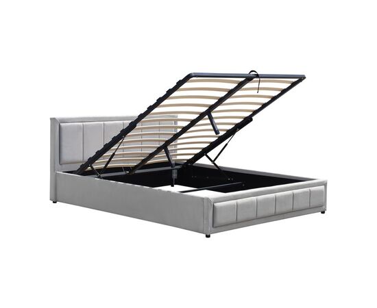 Κρεβάτι Huga pakoworld με αποθηκευτικό χώρο βελούδο γκρι 160x200εκ - ΚΡΕΒΑΤΙΑ στο Milonadakis.gr
