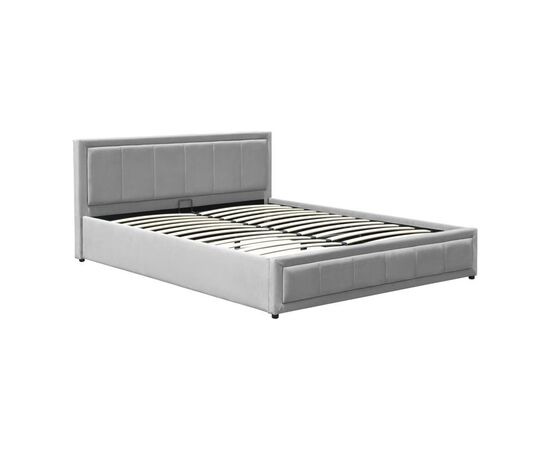 Κρεβάτι Huga pakoworld με αποθηκευτικό χώρο βελούδο γκρι 160x200εκ - ΚΡΕΒΑΤΙΑ στο Milonadakis.gr
