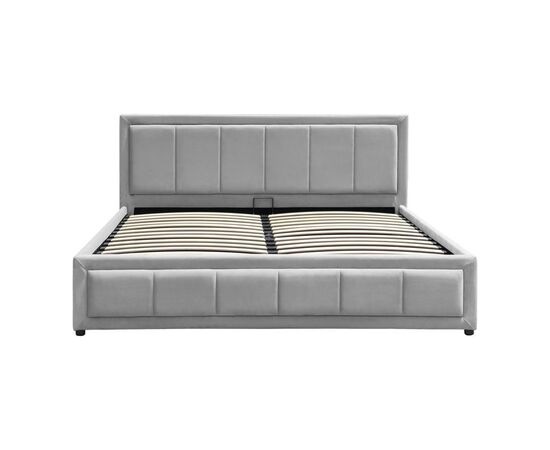 Κρεβάτι Huga pakoworld με αποθηκευτικό χώρο βελούδο γκρι 160x200εκ - ΚΡΕΒΑΤΙΑ στο Milonadakis.gr