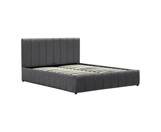 Κρεβάτι Snuggle pakoworld με αποθηκευτικό χώρο βελούδο ανθρακί 160x200εκ - ΚΡΕΒΑΤΙΑ στο Milonadakis.gr