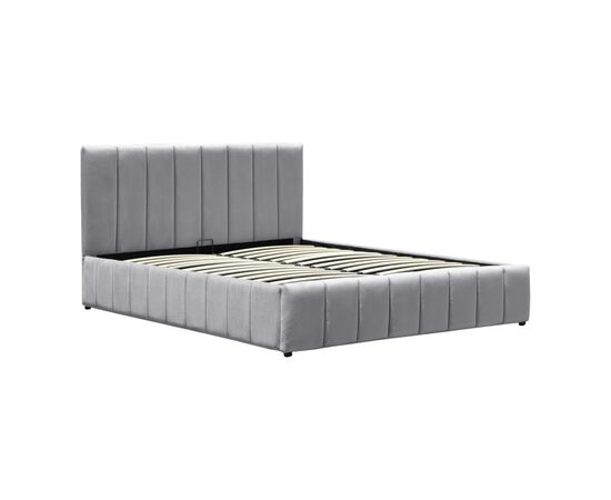 Κρεβάτι Snuggle pakoworld με αποθηκευτικό χώρο βελούδο γκρι 160x200εκ - ΚΡΕΒΑΤΙΑ στο Milonadakis.gr