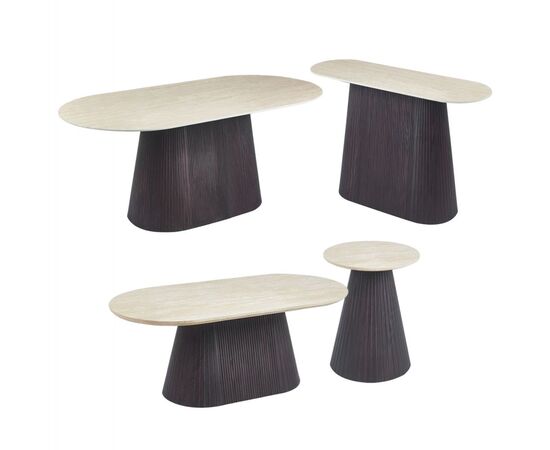ΣΕΤ 3 ΤΡΑΠΕΖΙΑ & 1 ΚΟΝΣΟΛΑ CATER HM21261 ΚΕΡΑΜΙΚΟ TOP ΟΨΗ ΤΡΑΒΕΡΤΙΝΑΣ-MDF ΒΑΣΗ ΚΑΦΕ - ΣΥΝΘΕΣΕΙΣ ΣΑΛΟΝΙΟΥ στο Milonadakis.gr