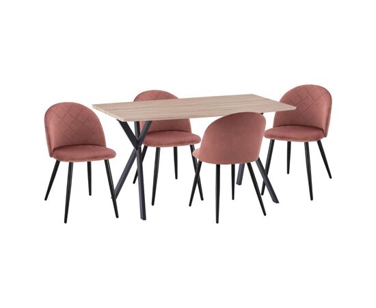 ΣΕΤ ΤΡΑΠΕΖΑΡΙΑΣ 5ΤΜΧ ALARICK HM21277 MDF TOP-ΒΕΛΟΥΔΟ ΣΑΠΙΟ ΜΗΛΟ & ΜΕΤΑΛΛΟ ΜΑΥΡΟ - ΤΡΑΠΕΖΑΡΙΕΣ στο Milonadakis.gr