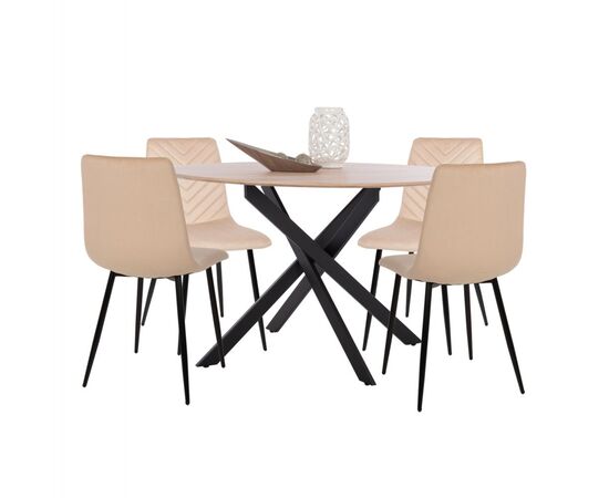 ΣΕΤ ΤΡΑΠΕΖΑΡΙΑΣ 5ΤΜΧ ROSARIO HM21278 MDF TOP ΣΤΡΟΓΓΥΛΟ-ΒΕΛΟΥΔΟ ΕΚΡΟΥ & ΜΕΤΑΛΛΟ - ΤΡΑΠΕΖΑΡΙΕΣ στο Milonadakis.gr