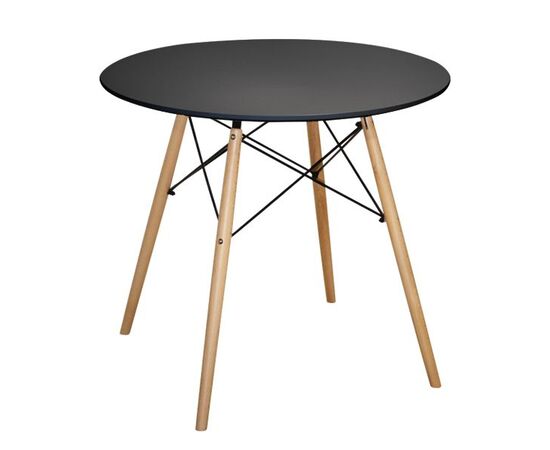 ΤΡΑΠΕΖΙ MINIMAL ΣΤΡΟΓΓΥΛΟ HM0059.02 MDF ΣΕ ΜΑΥΡΟ-ΠΟΔΙΑ ΟΞΙΑΣ ΦΥΣΙΚΟ Φ80Χ72Υεκ. - ΤΡΑΠΕΖΙΑ ΚΟΥΖΙΝΑΣ στο Milonadakis.gr