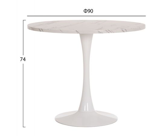 ΤΡΑΠΕΖΙ ΤΡΑΠΕΖΑΡΙΑΣ ROLLO HM9421.11 ΣΤΡΟΓΓΥΛΟ WHITE MARBLE Φ90x74Υεκ. - ΤΡΑΠΕΖΙΑ ΚΟΥΖΙΝΑΣ στο Milonadakis.gr