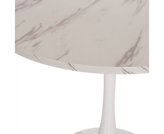 ΤΡΑΠΕΖΙ ΤΡΑΠΕΖΑΡΙΑΣ ROLLO HM9421.11 ΣΤΡΟΓΓΥΛΟ WHITE MARBLE Φ90x74Υεκ. - ΤΡΑΠΕΖΙΑ ΚΟΥΖΙΝΑΣ στο Milonadakis.gr
