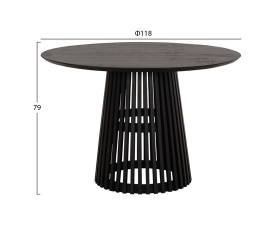 ΤΡΑΠΕΖΙ ΤΡΑΠΕΖΑΡΙΑΣ ΣΤΡΟΓΓΥΛΟ FRANTZ HM9388.02 ΜΑΣΙΦ ΞΥΛΟ MINDI BLACK Φ118x79Υεκ. - ΤΡΑΠΕΖΙΑ ΚΟΥΖΙΝΑΣ στο Milonadakis.gr