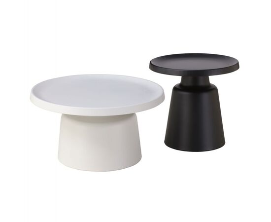 ΤΡΑΠΕΖΙΑ ΣΑΛΟΝΙΟΥ RINKON HM18262 ΜΕΤΑΛΛΟ ΣΕ ΛΕΥΚΟ & ΜΑΥΡΟ Φ50εκ & Φ70εκ - ΤΡΑΠΕΖΙΑ ΚΟΥΖΙΝΑΣ στο Milonadakis.gr