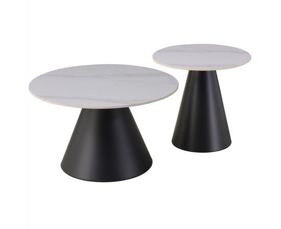 ΤΡΑΠΕΖΙΑ ΣΑΛΟΝΙΟΥ RIDGE HM18266.01 ΚΕΡΑΜΙΚΑ TOP ΜΕ ΟΨΗ ΛΕΥΚΟΥ ΜΑΡΜΑΡΟΥ Φ50εκ & Φ70εκ - ΤΡΑΠΕΖΙΑ ΚΟΥΖΙΝΑΣ στο Milonadakis.gr