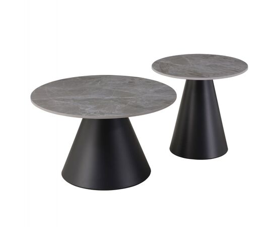 ΤΡΑΠΕΖΙΑ ΣΑΛΟΝΙΟΥ RIDGE HM18266.03 ΚΕΡΑΜΙΚΑ TOP ΜΕ ΟΨΗ ΓΚΡΙ ΜΑΡΜΑΡΟΥ Φ50εκ & Φ70εκ - ΤΡΑΠΕΖΙΑ ΚΟΥΖΙΝΑΣ στο Milonadakis.gr