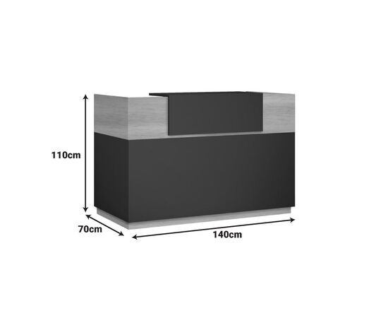 Γραφείο reception Lotus pakoworld σε χρώμα φυσικό - ανθρακί 140x70x110εκ - ΓΡΑΦΕΙΑ στο Milonadakis.gr