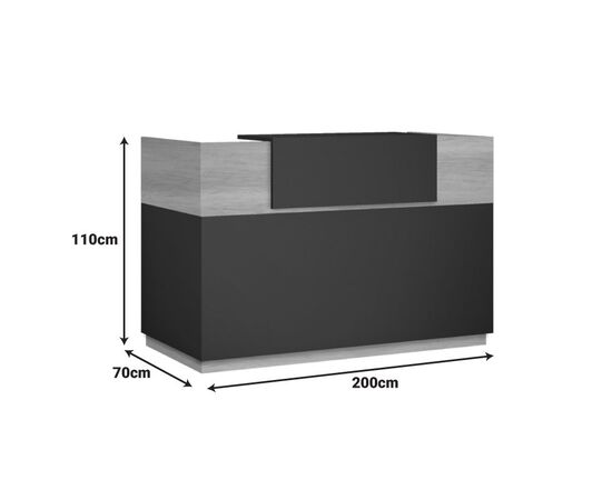 Γραφείο reception Lotus pakoworld σε χρώμα φυσικό - ανθρακί 200x70x110εκ - ΓΡΑΦΕΙΑ στο Milonadakis.gr