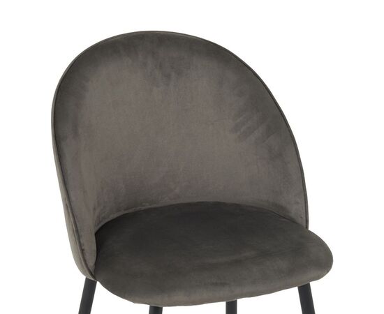 Καρέκλα Perch pakoworld βελούδο σε ανθρακί απόχρωση με μαύρα μεταλλικά πόδια 50x43x82εκ - ΚΑΡΕΚΛΕΣ - ΠΟΛΥΘΡΟΝΕΣ ΕΣ. στο Milonadakis.gr