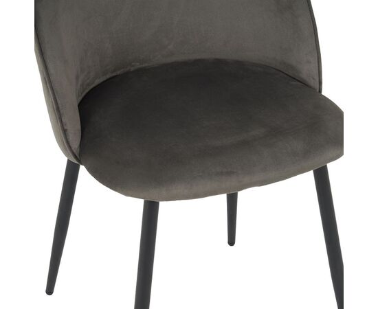 Καρέκλα Perch pakoworld βελούδο σε ανθρακί απόχρωση με μαύρα μεταλλικά πόδια 50x43x82εκ - ΚΑΡΕΚΛΕΣ - ΠΟΛΥΘΡΟΝΕΣ ΕΣ. στο Milonadakis.gr