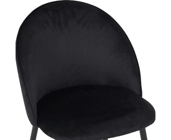 Καρέκλα Perch pakoworld βελούδο σε μαύρη απόχρωση με μαύρα μεταλλικά πόδια 50x43x82εκ - ΚΑΡΕΚΛΕΣ - ΠΟΛΥΘΡΟΝΕΣ ΕΣ. στο Milonadakis.gr
