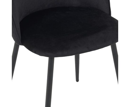 Καρέκλα Perch pakoworld βελούδο σε μαύρη απόχρωση με μαύρα μεταλλικά πόδια 50x43x82εκ - ΚΑΡΕΚΛΕΣ - ΠΟΛΥΘΡΟΝΕΣ ΕΣ. στο Milonadakis.gr
