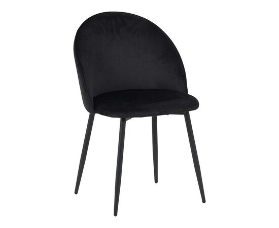 Καρέκλα Perch pakoworld βελούδο σε μαύρη απόχρωση με μαύρα μεταλλικά πόδια 50x43x82εκ - ΚΑΡΕΚΛΕΣ - ΠΟΛΥΘΡΟΝΕΣ ΕΣ. στο Milonadakis.gr