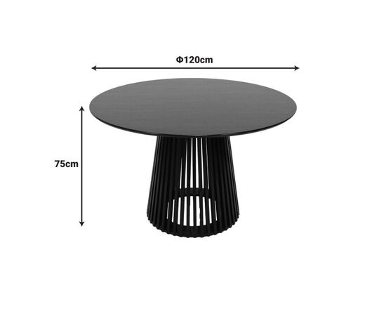 Τραπέζι Domonic pakoworld mdf σε μαύρη απόχρωση Φ120x75εκ - ΤΡΑΠΕΖΙΑ ΚΟΥΖΙΝΑΣ στο Milonadakis.gr