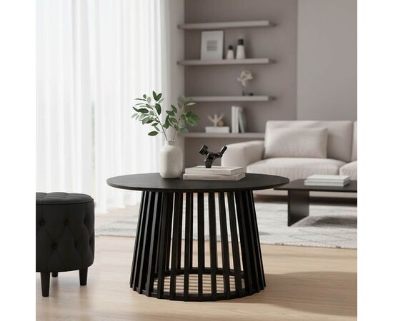 Τραπέζι σαλονιού Domonic pakoworld mdf σε μαύρη απόχρωση Φ80x45εκ - ΤΡΑΠΕΖΑΚΙΑ ΣΑΛΟΝΙΟΥ στο Milonadakis.gr