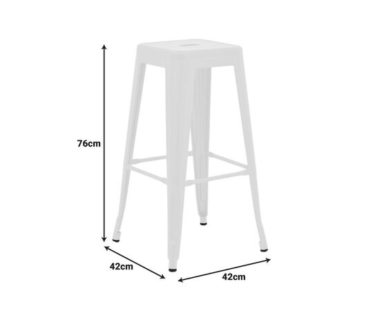 Σκαμπό μπαρ Utopia pakoworld μέταλλο σε λευκή ματ απόχρωση 42x42x76εκ - ΠΟΥΦ - ΣΚΑΜΠΟ - ΜΠΑΟΥΛΟ στο Milonadakis.gr