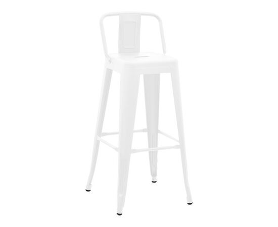 Σκαμπό μπαρ με πλάτη Utopia pakoworld μέταλλο σε λευκή ματ απόχρωση 42x42x97εκ - ΠΟΥΦ - ΣΚΑΜΠΟ - ΜΠΑΟΥΛΟ στο Milonadakis.gr