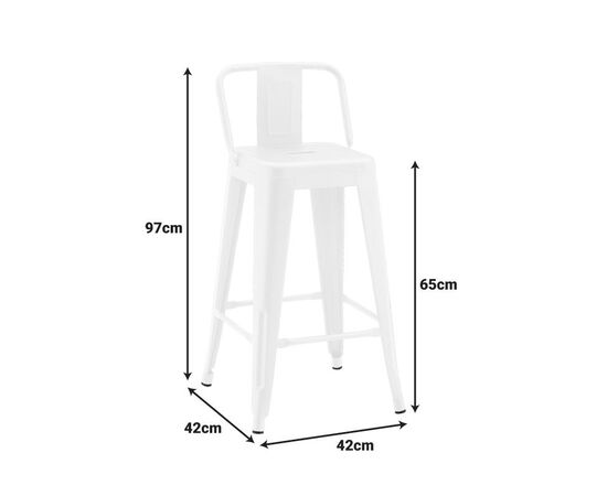 Σκαμπό μπαρ μεσαίου ύψους με πλάτη Utopia pakoworld μέταλλο σε λευκή ματ απόχρωση 42x42x86εκ - ΠΟΥΦ - ΣΚΑΜΠΟ - ΜΠΑΟΥΛΟ στο Milonadakis.gr