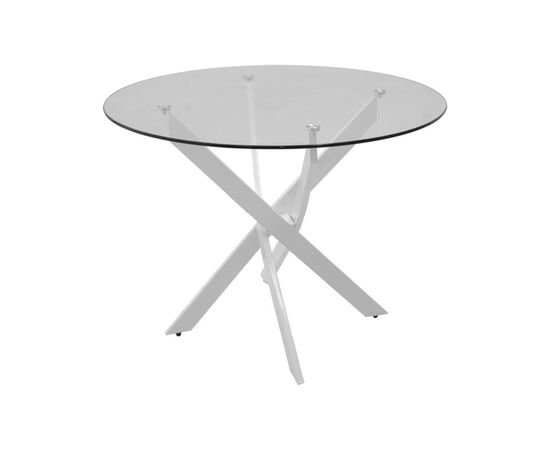 Τραπέζι Antoro pakoworld γυαλί και μεταλλικά πόδια σε λευκή απόχρωση Φ80x75εκ - ΤΡΑΠΕΖΙΑ ΚΟΥΖΙΝΑΣ στο Milonadakis.gr