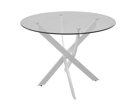 Τραπέζι Antoro pakoworld γυαλί και μεταλλικά πόδια σε λευκή απόχρωση Φ100x75εκ - ΤΡΑΠΕΖΙΑ ΚΟΥΖΙΝΑΣ στο Milonadakis.gr
