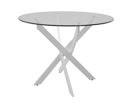 Τραπέζι Antoro pakoworld γυαλί και μεταλλικά πόδια σε λευκή απόχρωση Φ100x75εκ - ΤΡΑΠΕΖΙΑ ΚΟΥΖΙΝΑΣ στο Milonadakis.gr
