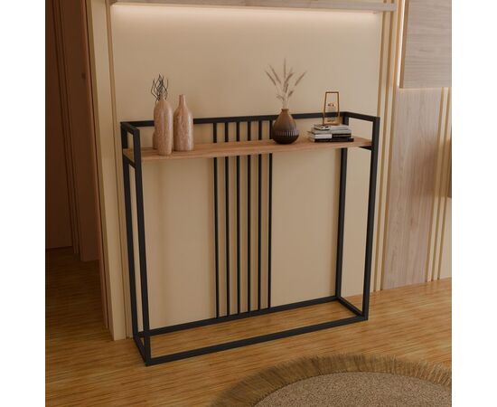 Κονσόλα Convida pakoworld oak με μαύρο μεταλλικό σκελετό 100x25x90εκ - ΣΥΡΤΑΡΙΕΡΕΣ - ΤΟΥΑΛΕΤΕΣ στο Milonadakis.gr