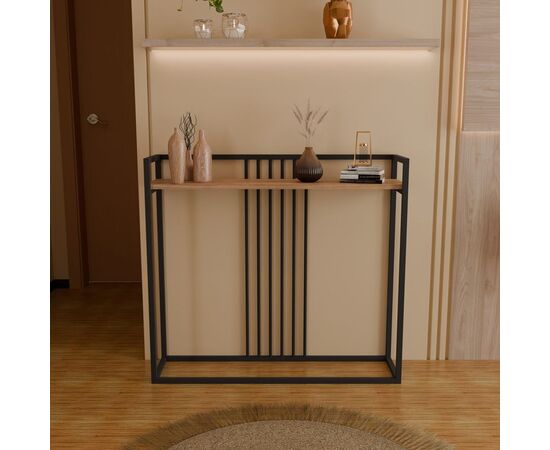 Κονσόλα Convida pakoworld oak με μαύρο μεταλλικό σκελετό 100x25x90εκ - ΣΥΡΤΑΡΙΕΡΕΣ - ΤΟΥΑΛΕΤΕΣ στο Milonadakis.gr