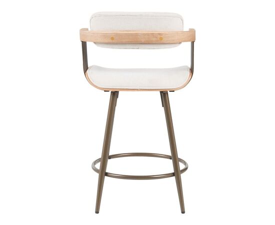 Σκαμπό μπαρ Cameo pakoworld περιστρεφόμενο μέταλλο μπρονζέ-white-wash ξύλο-μπέζ ύφασμα 53x50x93εκ - ΣΚΑΜΠΟ ΜΠΑΡ στο Milonadakis.gr