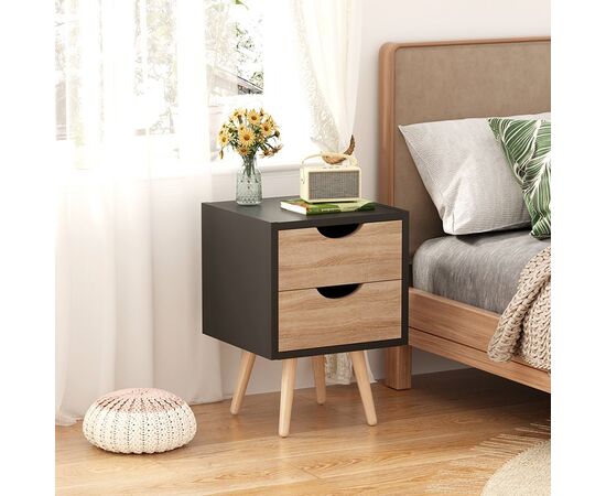 Κομοδίνο Selma pakoworld σε μαύρη-sonoma απόχρωση 29.7x29.7x45εκ - ΚΟΜΟΔΙΝΑ στο Milonadakis.gr