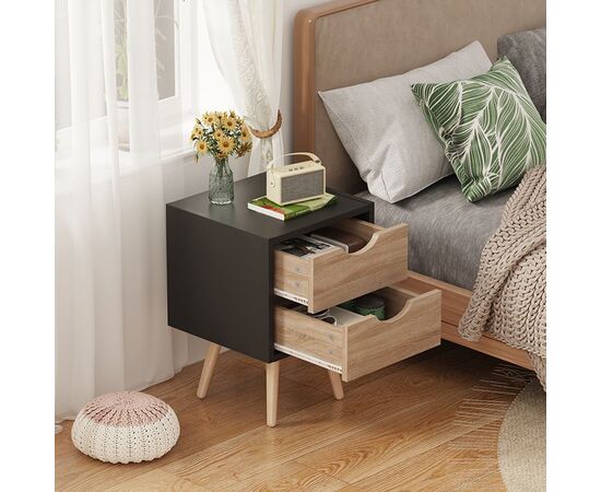 Κομοδίνο Selma pakoworld σε μαύρη-sonoma απόχρωση 29.7x29.7x45εκ - ΚΟΜΟΔΙΝΑ στο Milonadakis.gr