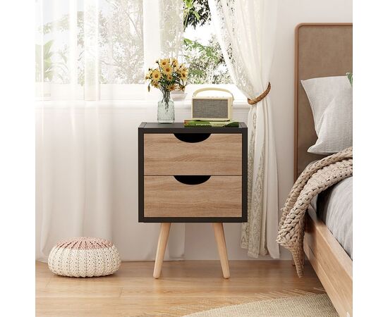 Κομοδίνο Selma pakoworld σε μαύρη-sonoma απόχρωση 29.7x29.7x45εκ - ΚΟΜΟΔΙΝΑ στο Milonadakis.gr