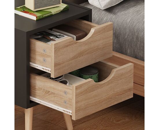 Κομοδίνο Selma pakoworld σε μαύρη-sonoma απόχρωση 29.7x29.7x45εκ - ΚΟΜΟΔΙΝΑ στο Milonadakis.gr