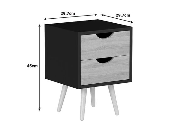 Κομοδίνο Selma pakoworld σε μαύρη-sonoma απόχρωση 29.7x29.7x45εκ - ΚΟΜΟΔΙΝΑ στο Milonadakis.gr