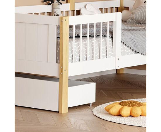 Παιδικό κρεβάτι Bedria pakoworld τ.Montessori ξύλο σε λευκή-φυσική απόχρωση 190x90εκ - ΠΑΙΔΙΚΟ ΔΩΜΑΤΙΟ στο Milonadakis.gr