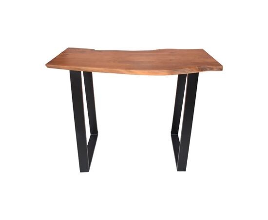 Τραπέζι μπαρ Miles pakoworld μασίφ ξύλο ακακίας 3.7-4εκ σε καρυδί απόχρωση με μαύρα μεταλλικά πόδια 120x53x97εκ - ΤΡΑΠΕΖΙΑ ΚΟΥΖΙΝΑΣ στο Milonadakis.gr