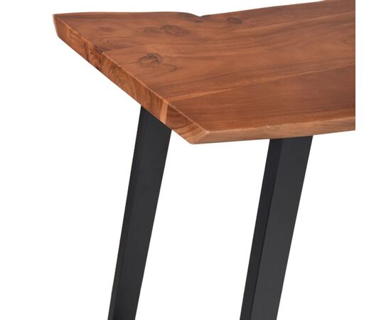 Τραπέζι μπαρ Miles pakoworld μασίφ ξύλο ακακίας 3.7-4εκ σε καρυδί απόχρωση με μαύρα μεταλλικά πόδια 120x53x97εκ - ΤΡΑΠΕΖΙΑ ΚΟΥΖΙΝΑΣ στο Milonadakis.gr