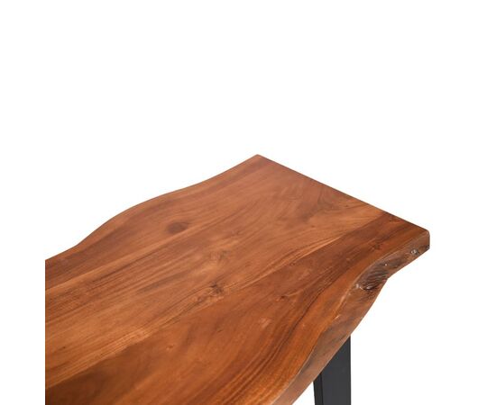 Τραπέζι μπαρ Miles pakoworld μασίφ ξύλο ακακίας 3.7-4εκ σε καρυδί απόχρωση με μαύρα μεταλλικά πόδια 120x53x97εκ - ΤΡΑΠΕΖΙΑ ΚΟΥΖΙΝΑΣ στο Milonadakis.gr