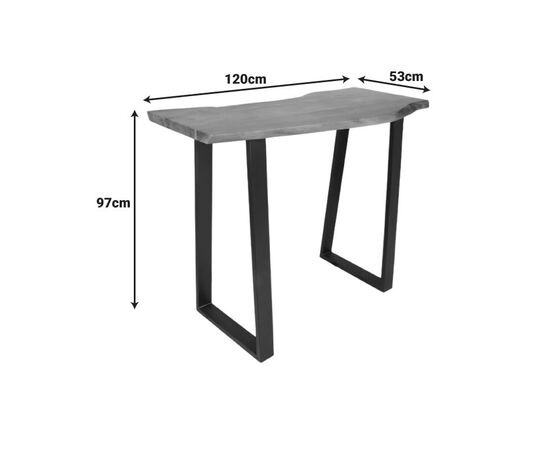 Τραπέζι μπαρ Miles pakoworld μασίφ ξύλο ακακίας 3.7-4εκ σε καρυδί απόχρωση με μαύρα μεταλλικά πόδια 120x53x97εκ - ΤΡΑΠΕΖΙΑ ΚΟΥΖΙΝΑΣ στο Milonadakis.gr