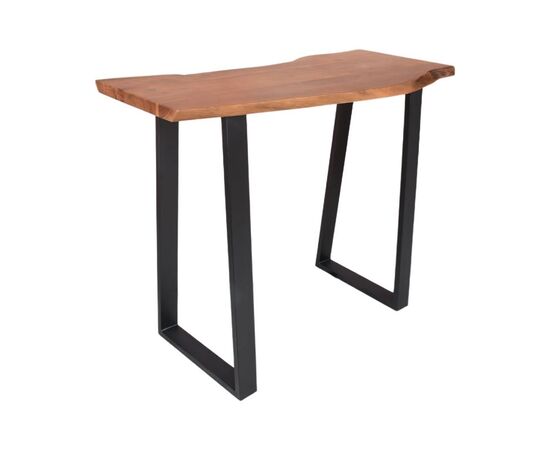 Τραπέζι μπαρ Miles pakoworld μασίφ ξύλο ακακίας 3.7-4εκ σε καρυδί απόχρωση με μαύρα μεταλλικά πόδια 120x53x97εκ - ΤΡΑΠΕΖΙΑ ΚΟΥΖΙΝΑΣ στο Milonadakis.gr
